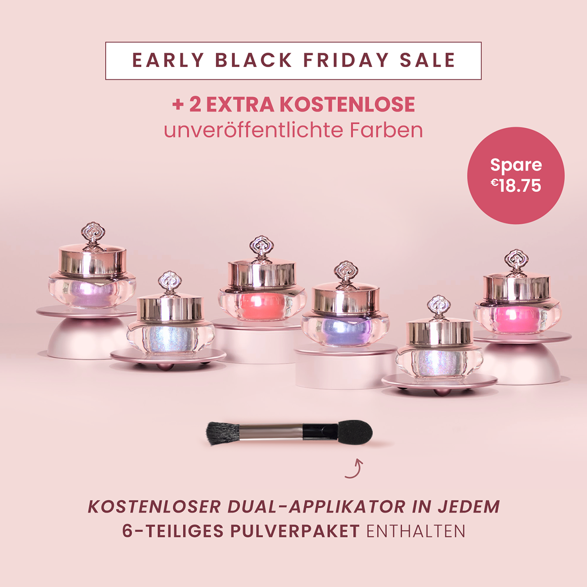 6-teiliges Pulverpaket + KOSTENLOSER DUAL-APPLIKATOR
