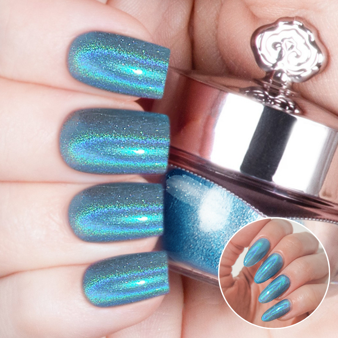 Glacier Blue – Holografisches Nagelpuder