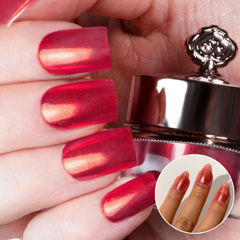 Candy Red – Metallisches Nagelpuder