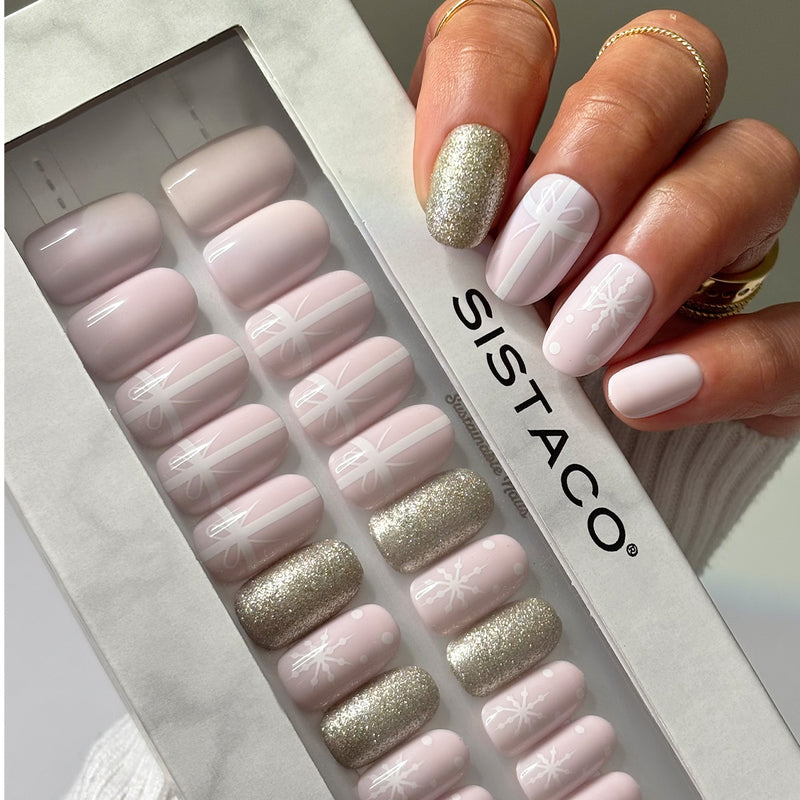 Frosted Cheer - Oval Sustainable Nails