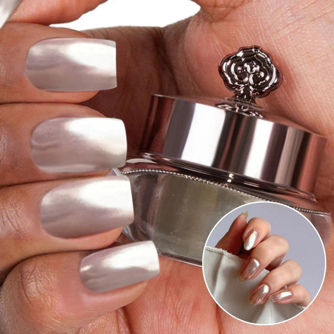 Glazed Silver - Metallisch Glasiert Nagelpuder