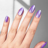 Grape Cats Eye - Almond Sustainable Nails