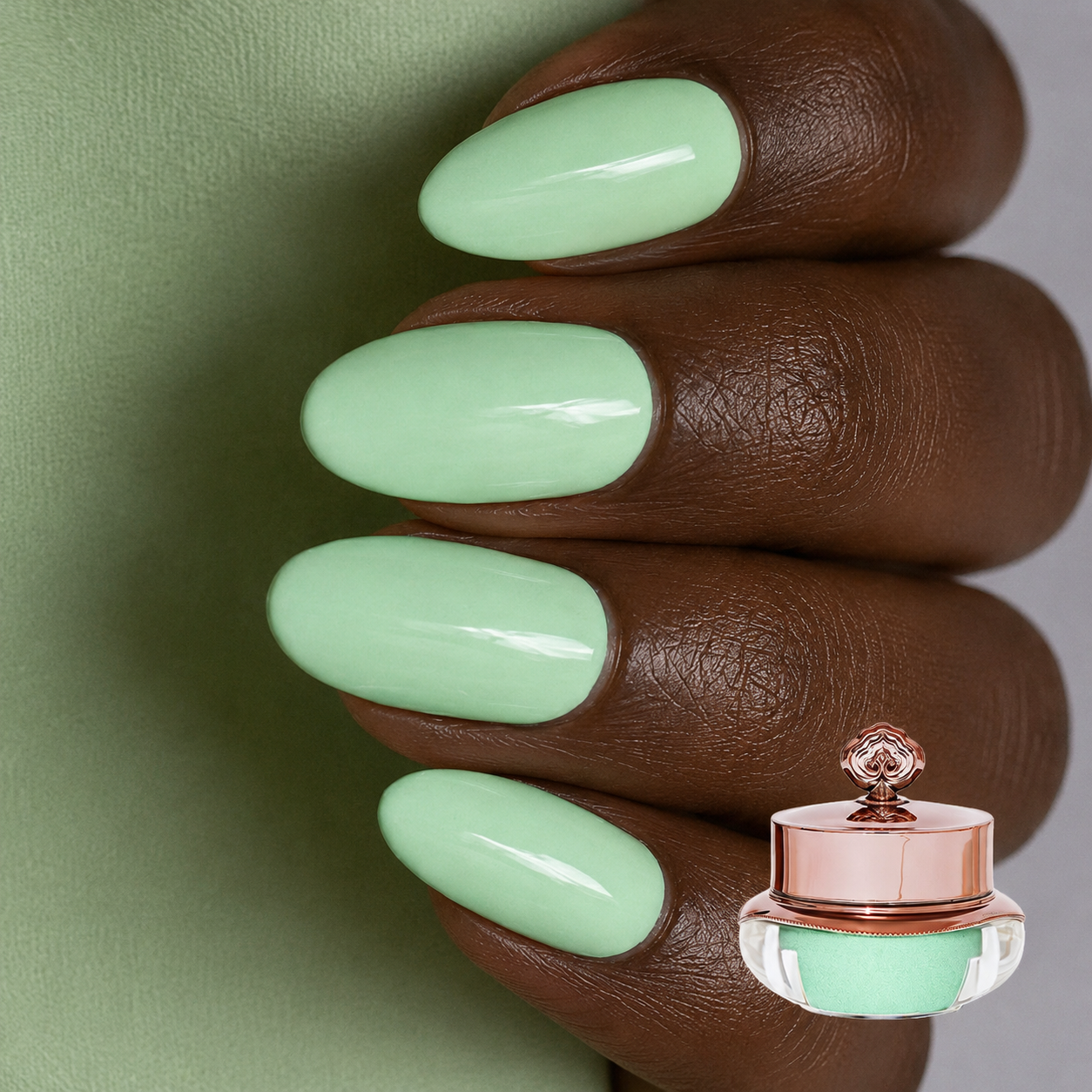 Grüner Tee – Mattes Nagelpuder