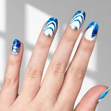 Ocean Glint - Oval Sustainable Nails