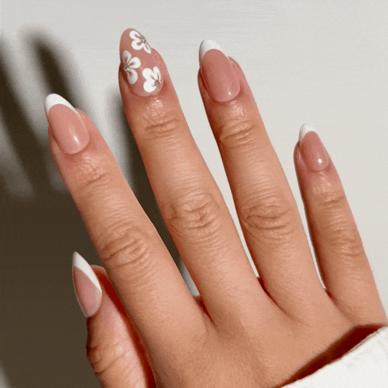 Peach Fleur - Almond Sustainable Nails - Vorbestellung
