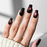 Ruby Cats Eye - Coffin Sustainable Nails