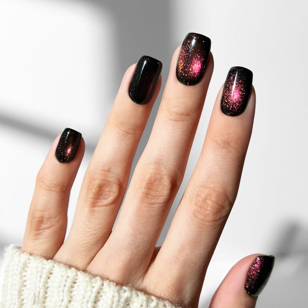 Ruby Cats Eye - Square Sustainable Nails