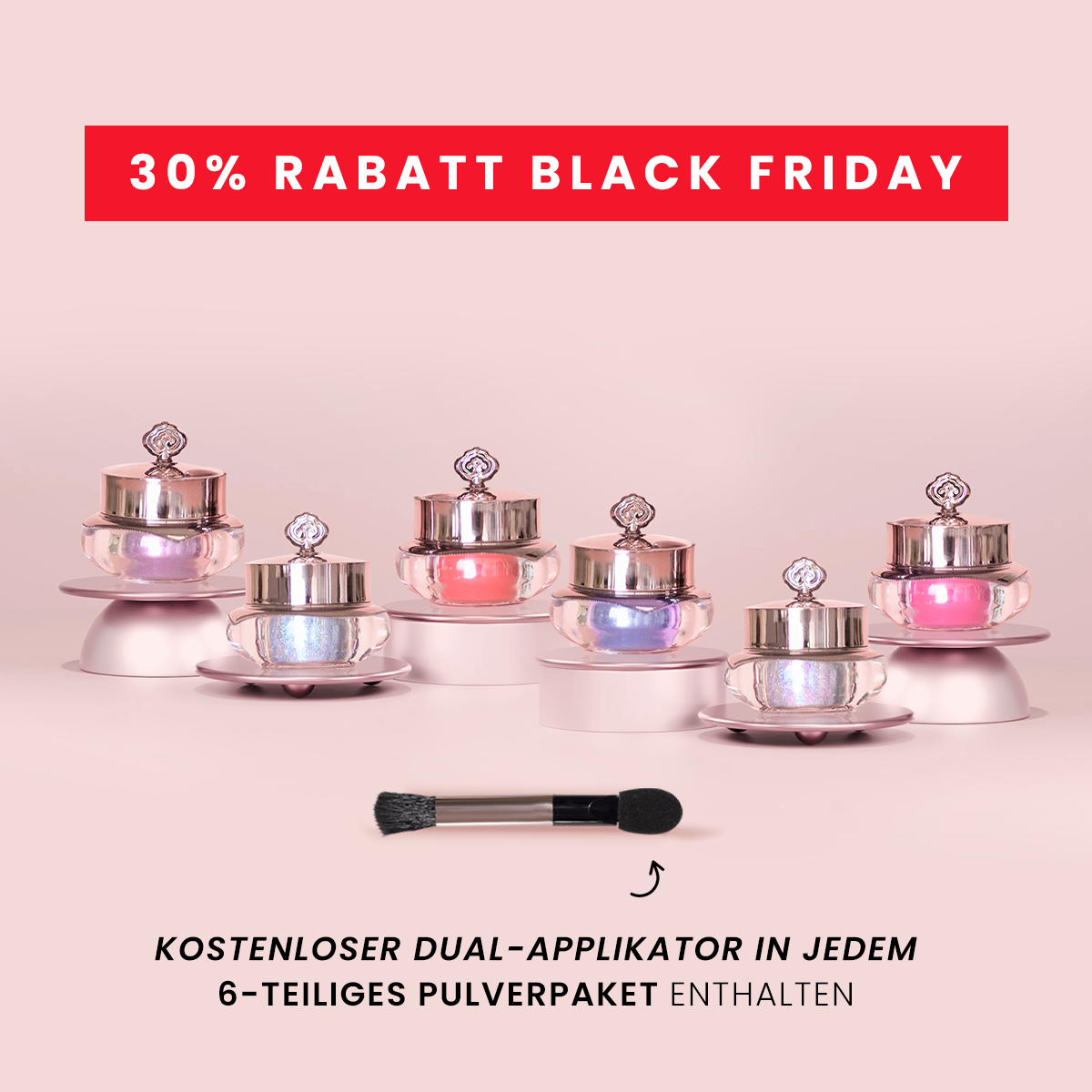 6-teiliges Pulverpaket + KOSTENLOSER DUAL-APPLIKATOR
