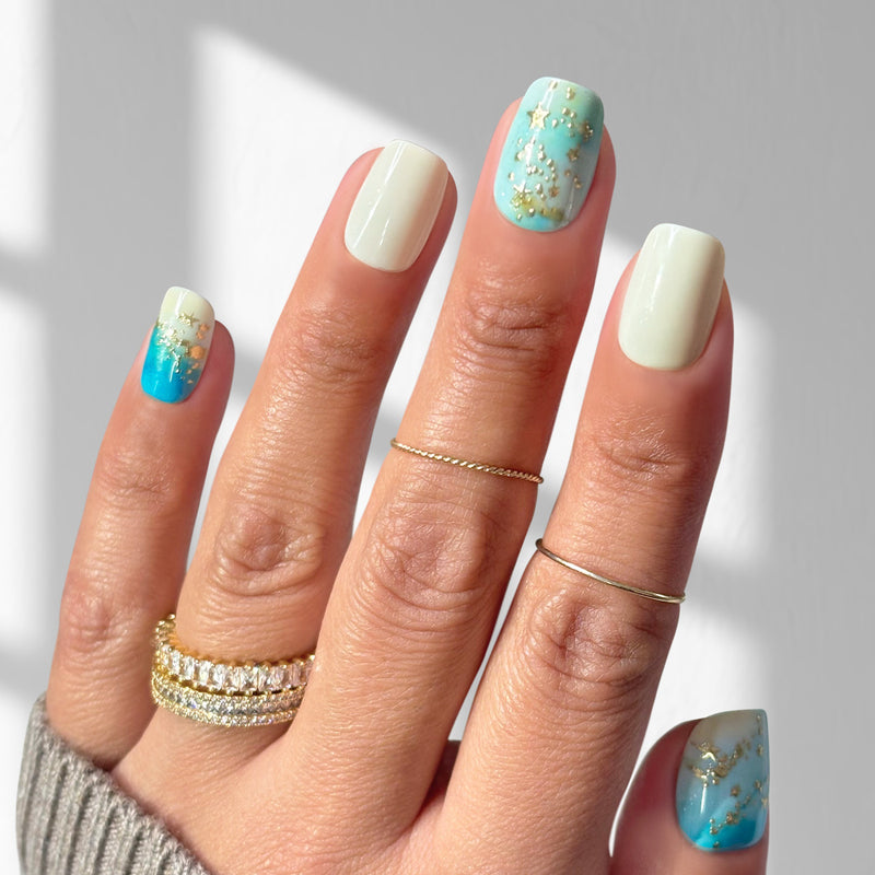 Sand and Sea - Squoval Sustainable Nails