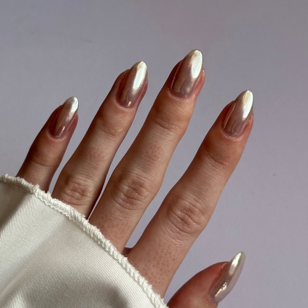 Glazed Silver - Metallisch Glasiert Nagelpuder