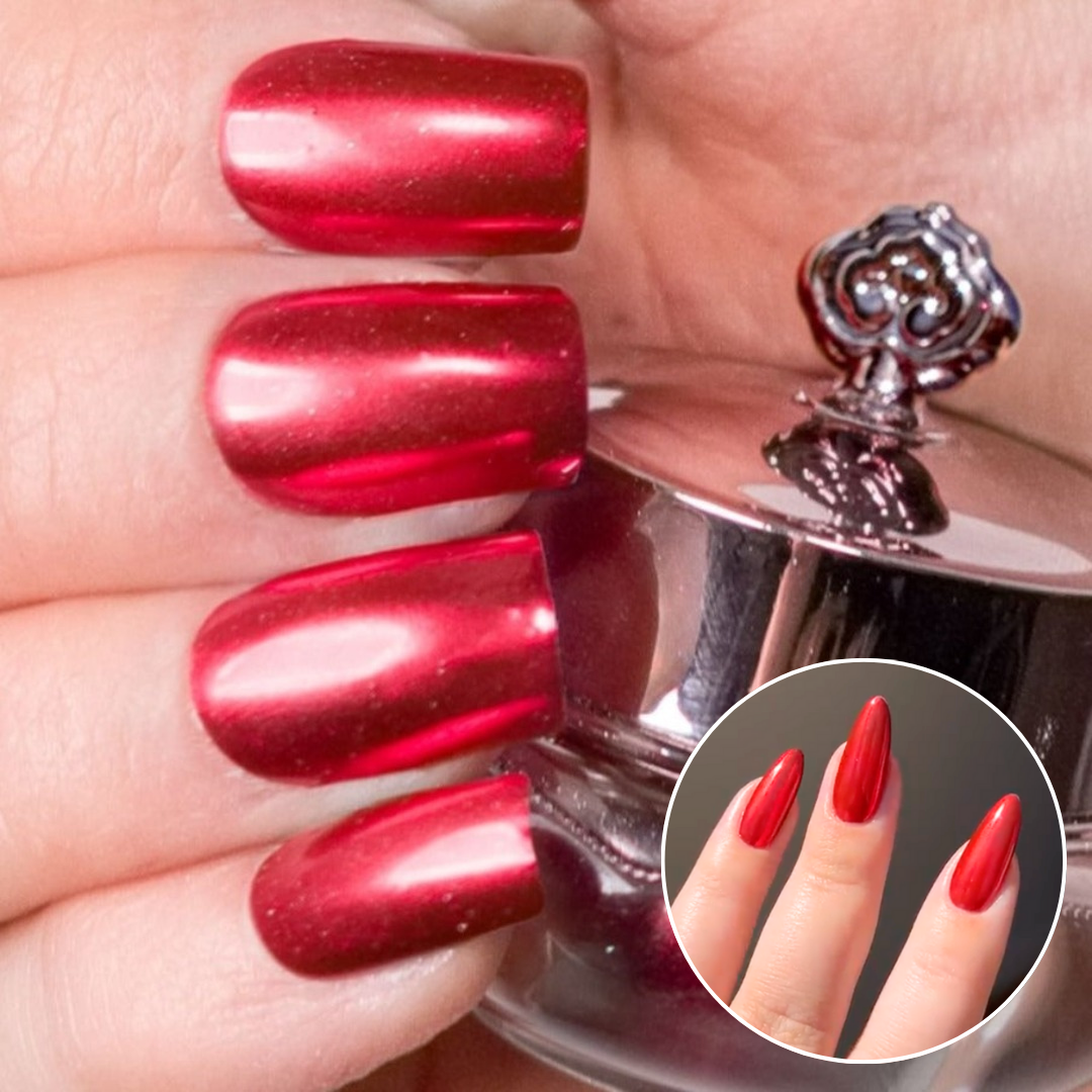 Red - Metallisch Nagelpuder