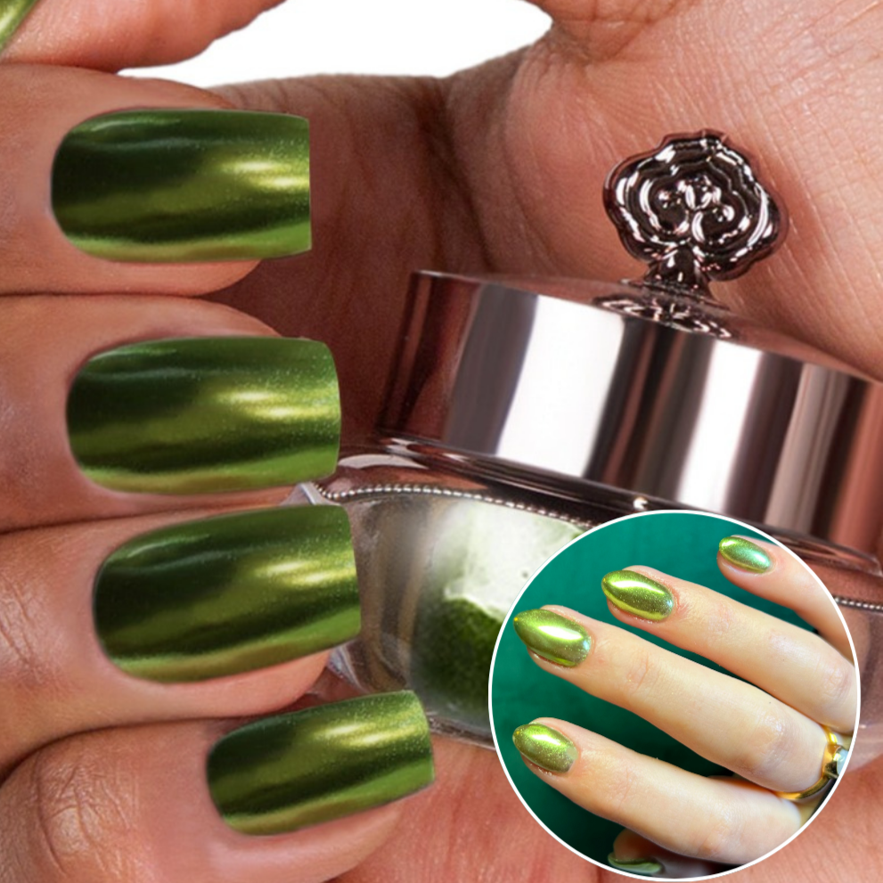 Olive - Metallic Nagelpuder