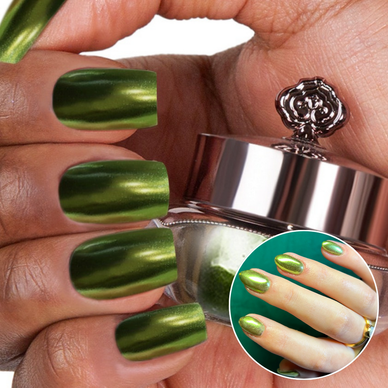 Olive - Metallic Nagelpuder