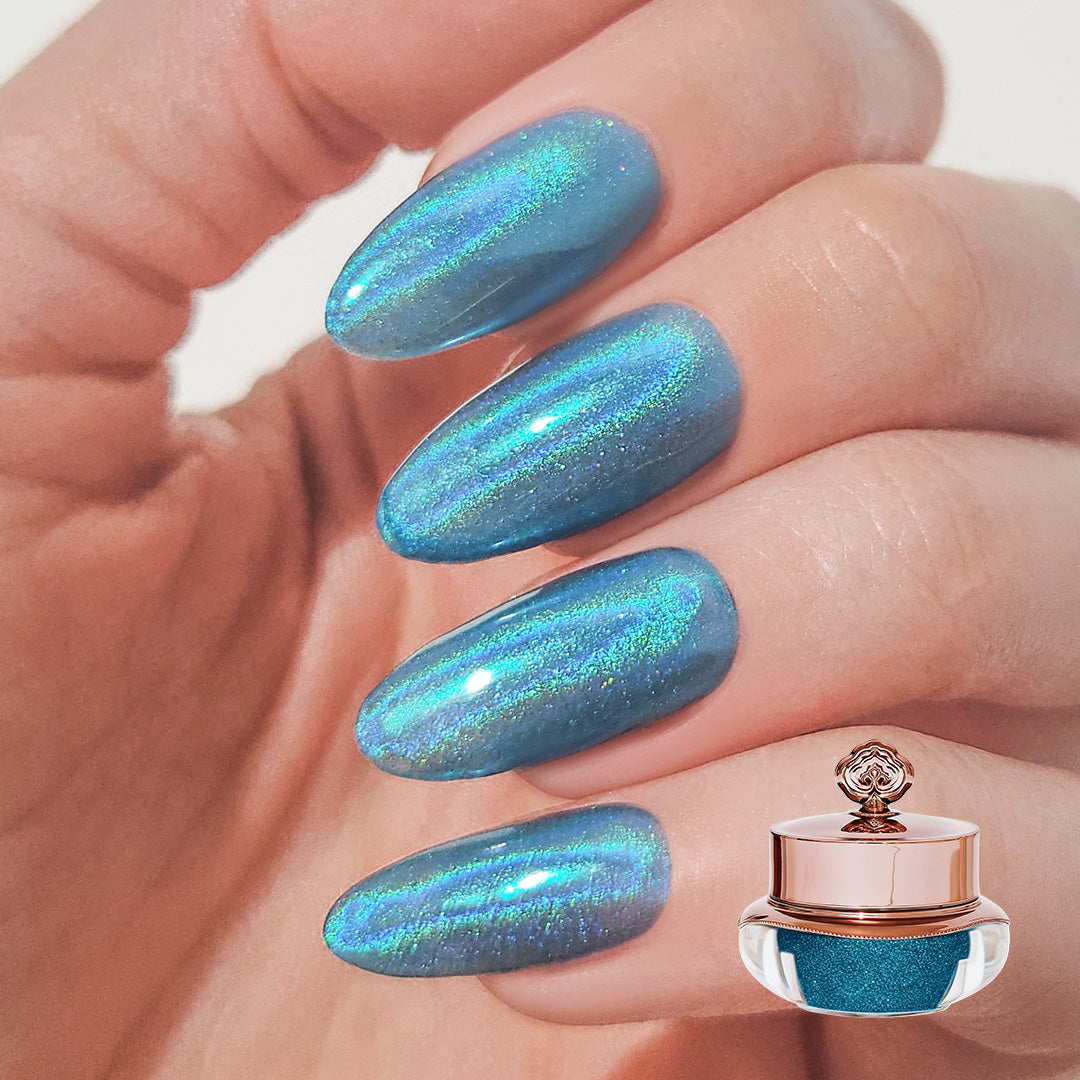 Glacier Blue – Holografisches Nagelpuder