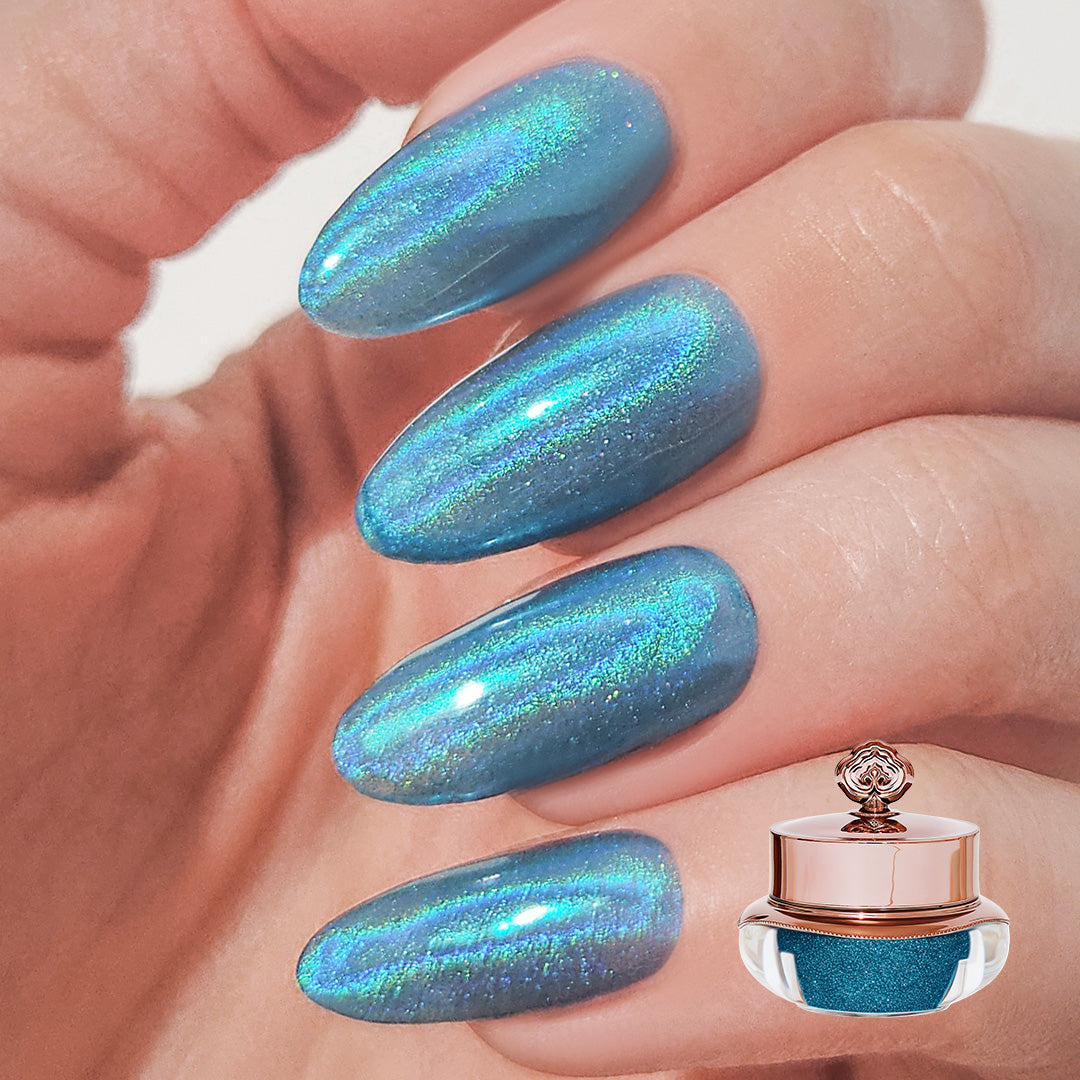 Glacier Blue – Holografisches Nagelpuder