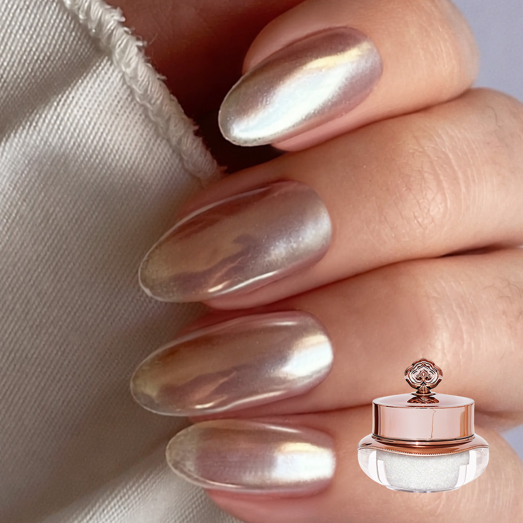 Glazed Silver - Metallisch Glasiert Nagelpuder