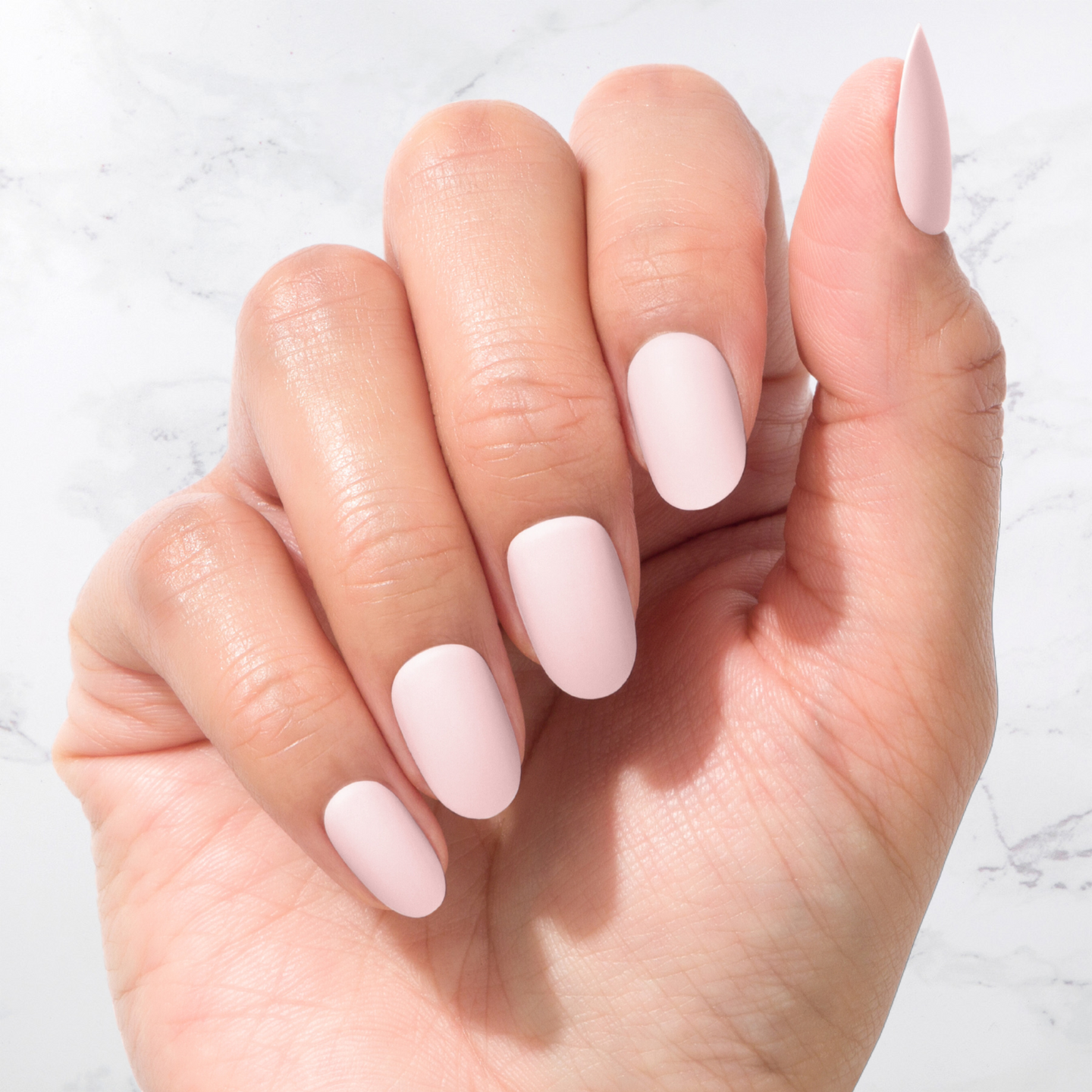 Nachhaltige Nägel – Pink Tint (Matt) – Oval