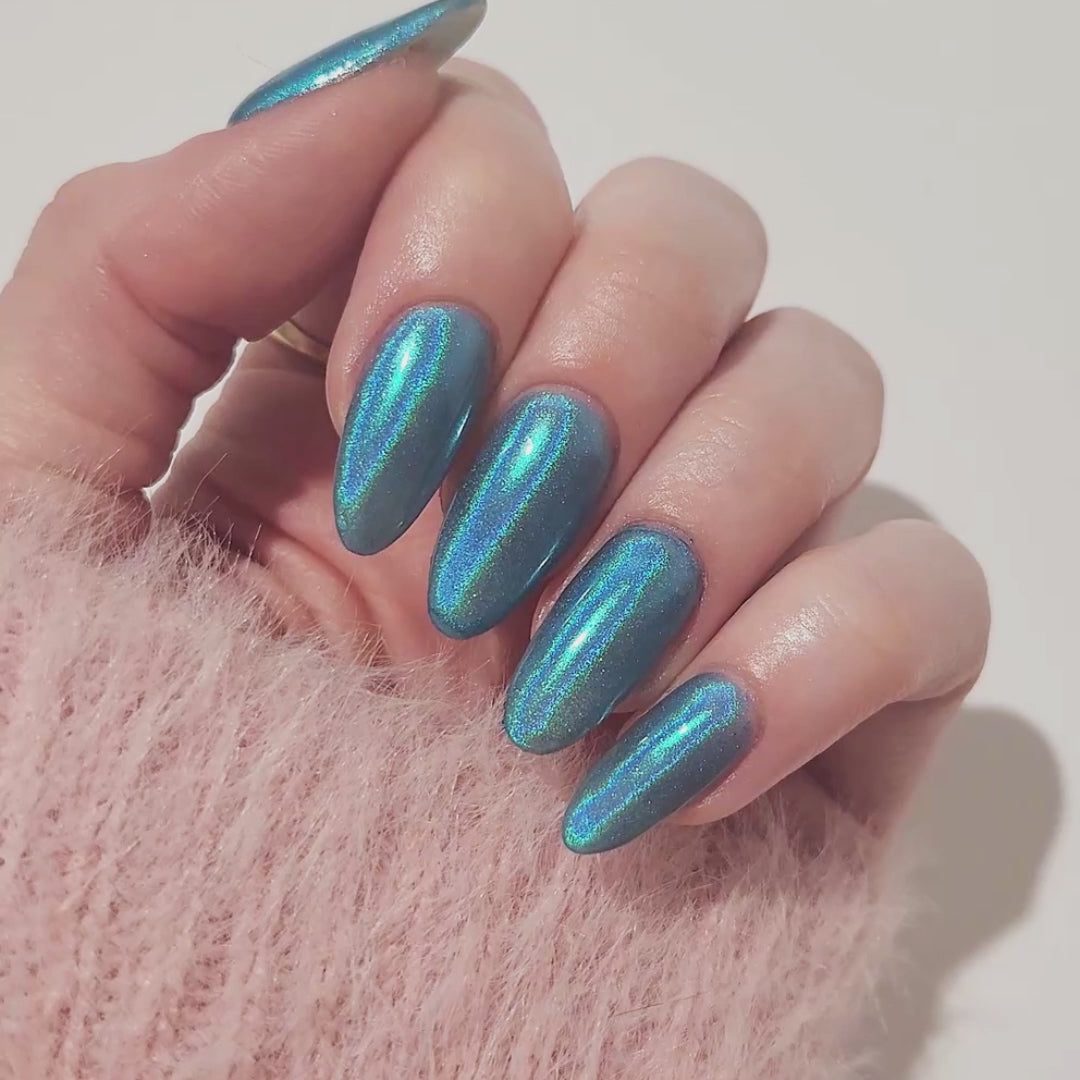 Glacier Blue – Holografisches Nagelpuder