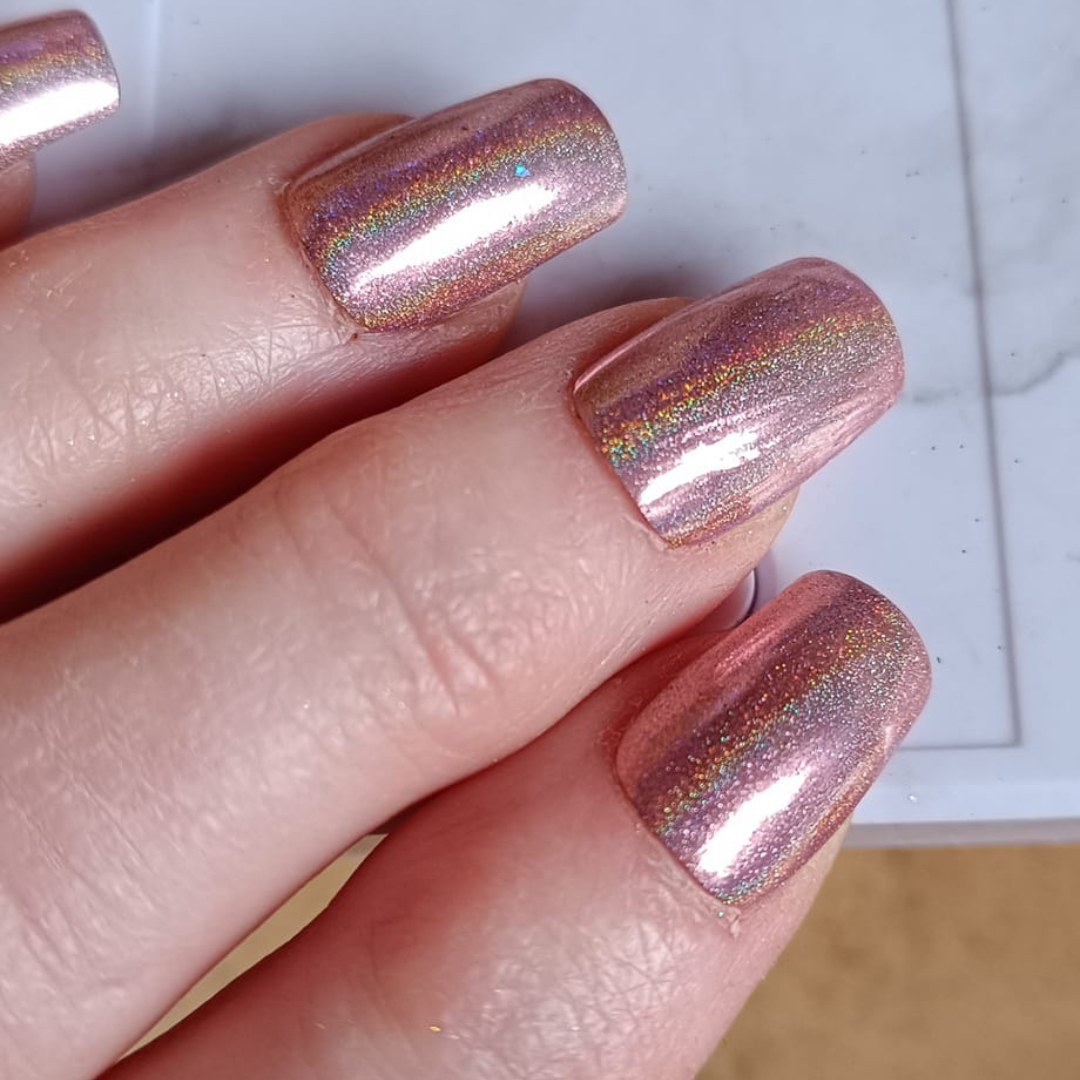 Rose Gold - Holographisch Nagelpuder